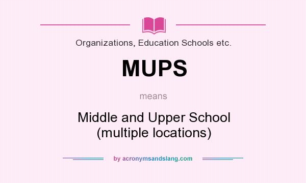 What does MUPS mean? It stands for Middle and Upper School (multiple locations)