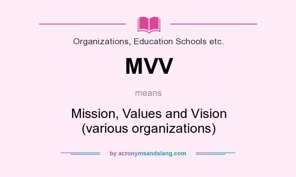 What does MVV mean? It stands for Mission, Values and Vision (various organizations)
