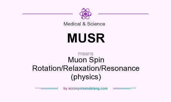 What does MUSR mean? It stands for Muon Spin Rotation/Relaxation/Resonance (physics)