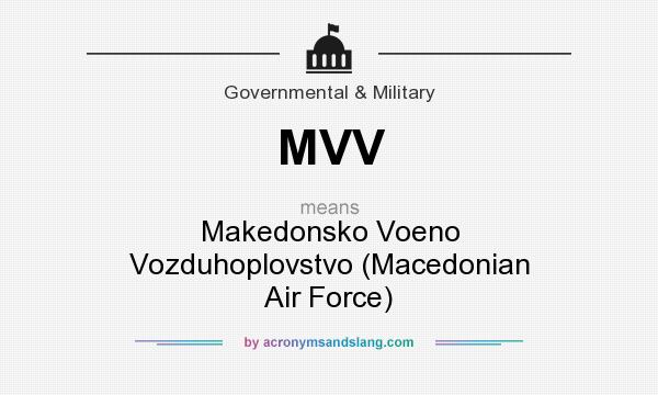 What does MVV mean? It stands for Makedonsko Voeno Vozduhoplovstvo (Macedonian Air Force)