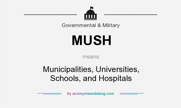 What does MUSH mean? It stands for Municipalities, Universities, Schools, and Hospitals