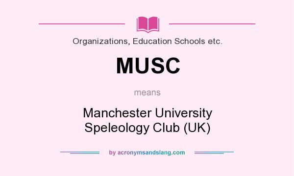 What does MUSC mean? It stands for Manchester University Speleology Club (UK)