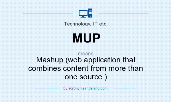What does MUP mean? It stands for Mashup (web application that combines content from more than one source )