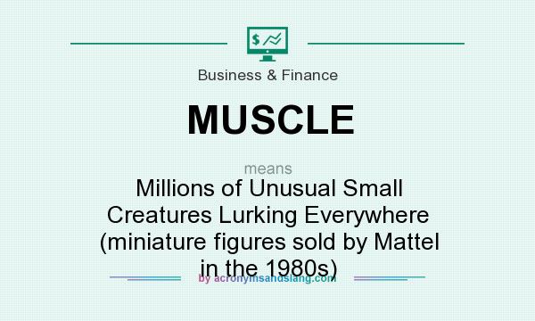 What does MUSCLE mean? It stands for Millions of Unusual Small Creatures Lurking Everywhere (miniature figures sold by Mattel in the 1980s)