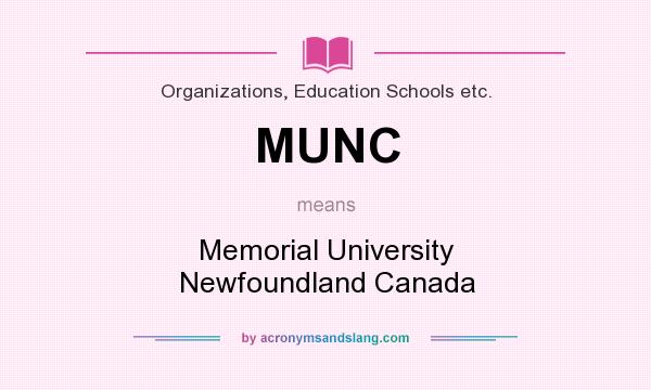 What does MUNC mean? It stands for Memorial University Newfoundland Canada