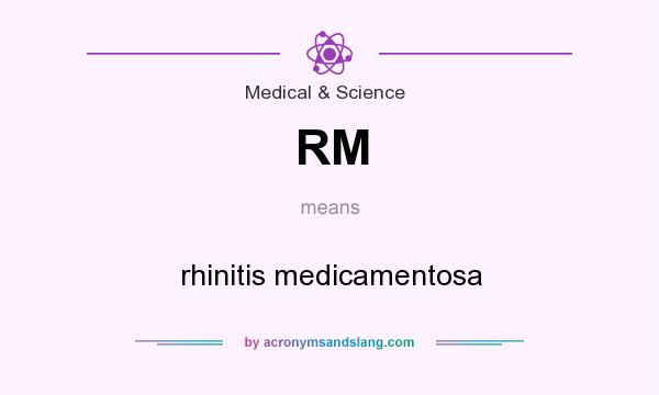 What does RM mean? It stands for rhinitis medicamentosa