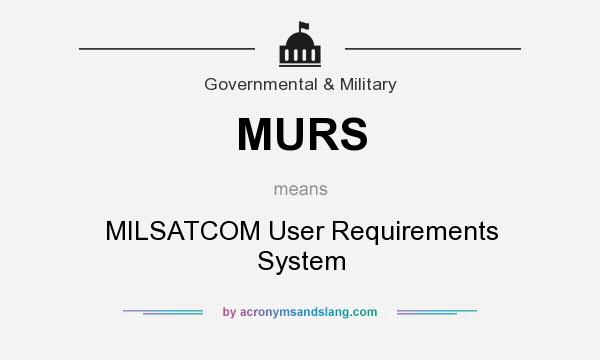 What does MURS mean? It stands for MILSATCOM User Requirements System