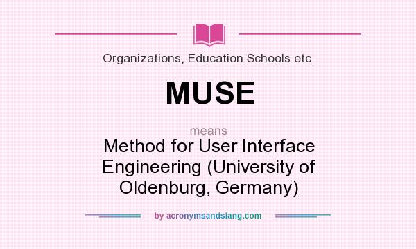 What does MUSE mean? It stands for Method for User Interface Engineering (University of Oldenburg, Germany)
