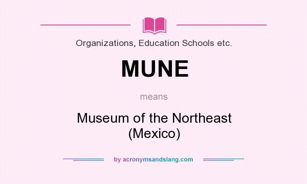 What does MUNE mean? It stands for Museum of the Northeast (Mexico)