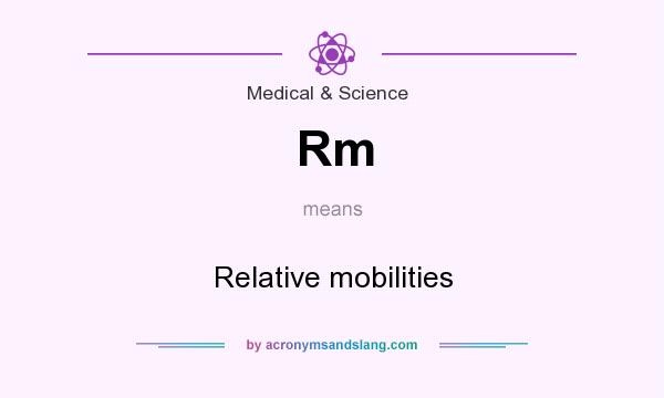 What does Rm mean? It stands for Relative mobilities