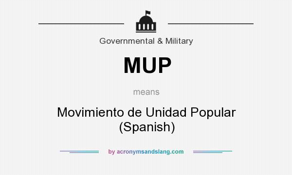 What does MUP mean? It stands for Movimiento de Unidad Popular (Spanish)