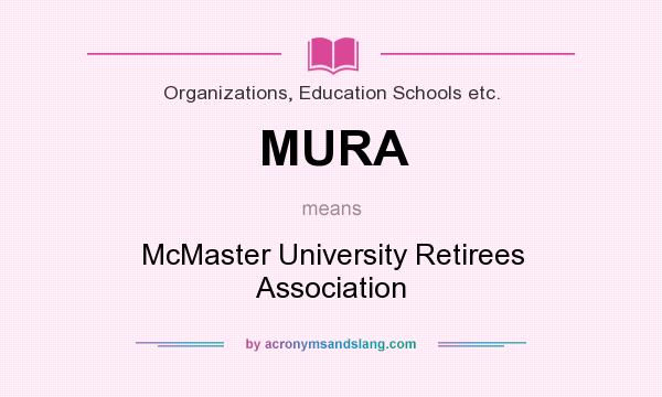 What does MURA mean? It stands for McMaster University Retirees Association