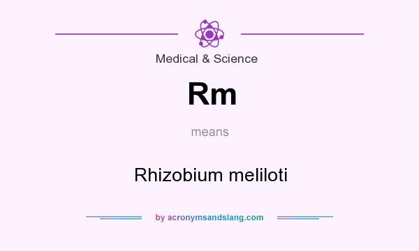 What does Rm mean? It stands for Rhizobium meliloti