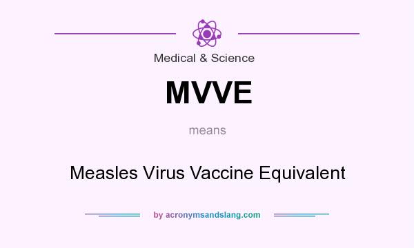 What does MVVE mean? It stands for Measles Virus Vaccine Equivalent