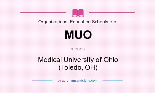 What does MUO mean? It stands for Medical University of Ohio (Toledo, OH)