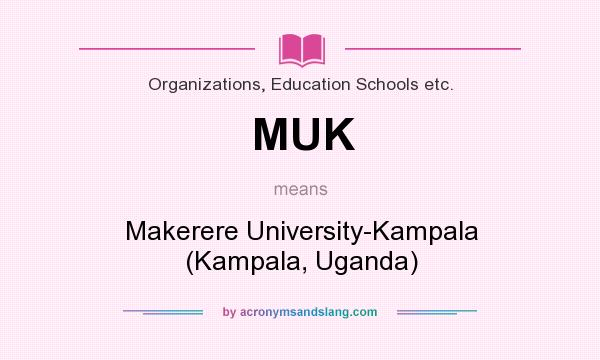 What does MUK mean? It stands for Makerere University-Kampala (Kampala, Uganda)