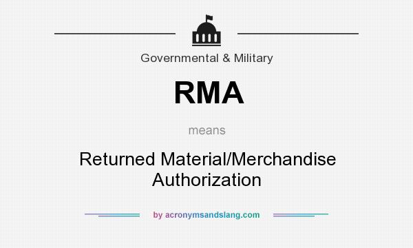 What does RMA mean? It stands for Returned Material/Merchandise Authorization