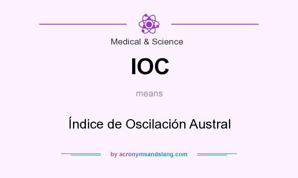 What does IOC mean? It stands for Índice de Oscilación Austral
