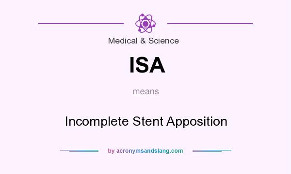 What does ISA mean? It stands for Incomplete Stent Apposition