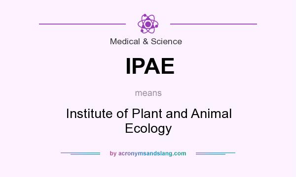 What does IPAE mean? It stands for Institute of Plant and Animal Ecology