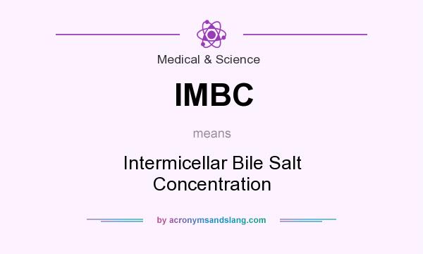 What does IMBC mean? It stands for Intermicellar Bile Salt Concentration
