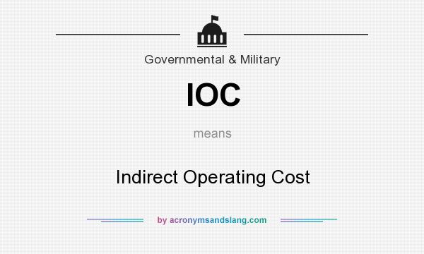 What does IOC mean? It stands for Indirect Operating Cost