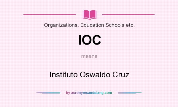 What does IOC mean? It stands for Instituto Oswaldo Cruz