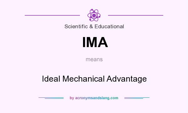 What does IMA mean? It stands for Ideal Mechanical Advantage