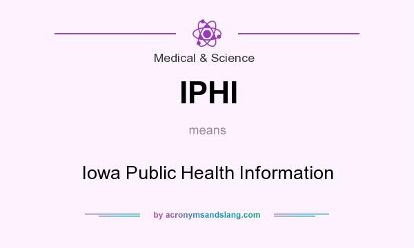 What does IPHI mean? It stands for Iowa Public Health Information