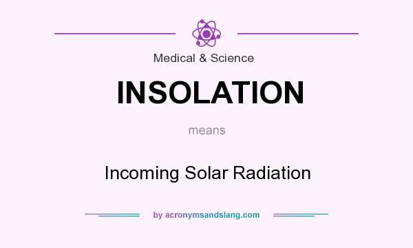 What does INSOLATION mean? It stands for Incoming Solar Radiation