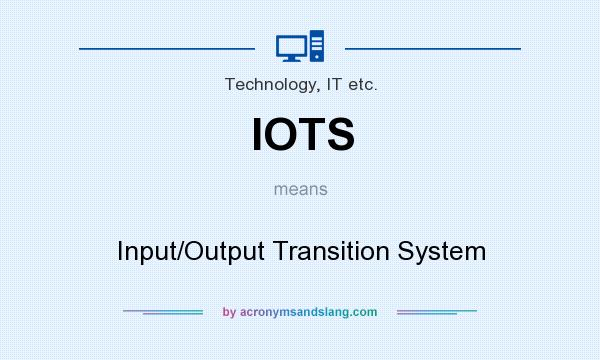 What does IOTS mean? It stands for Input/Output Transition System