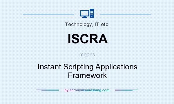 What does ISCRA mean? It stands for Instant Scripting Applications Framework