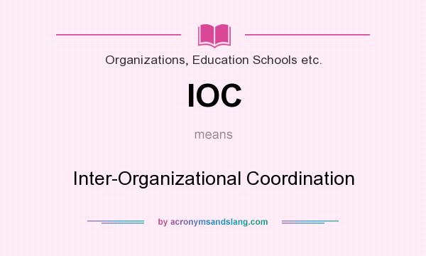 What does IOC mean? It stands for Inter-Organizational Coordination