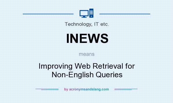 What does INEWS mean? It stands for Improving Web Retrieval for Non-English Queries