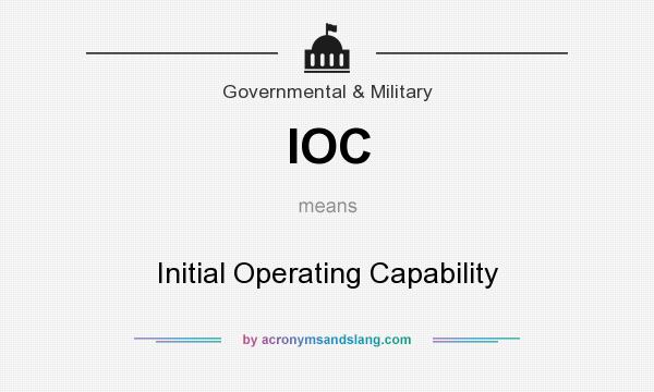 What does IOC mean? It stands for Initial Operating Capability