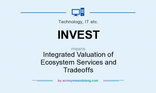 What does INVEST mean? It stands for Integrated Valuation of Ecosystem Services and Tradeoffs