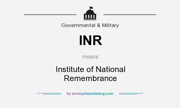 What does INR mean? It stands for Institute of National Remembrance