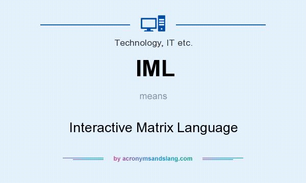 What does IML mean? It stands for Interactive Matrix Language