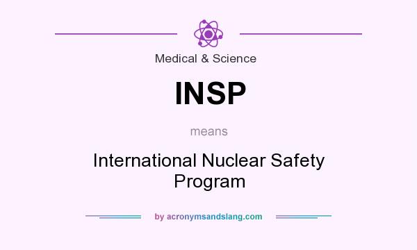 What does INSP mean? It stands for International Nuclear Safety Program