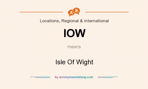 What does IOW mean? It stands for Isle Of Wight