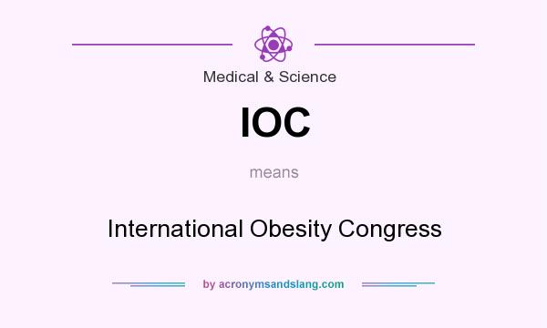 What does IOC mean? It stands for International Obesity Congress
