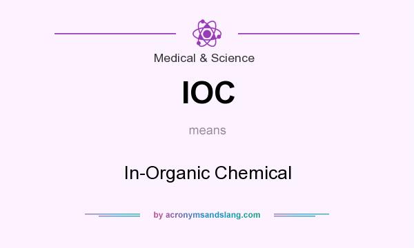 What does IOC mean? It stands for In-Organic Chemical
