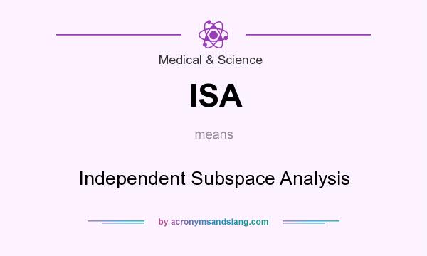 What does ISA mean? It stands for Independent Subspace Analysis