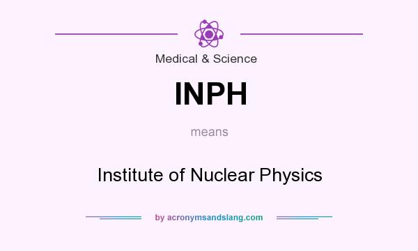 What does INPH mean? It stands for Institute of Nuclear Physics