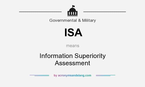 What does ISA mean? It stands for Information Superiority Assessment