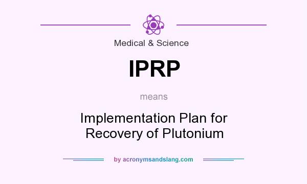 What does IPRP mean? It stands for Implementation Plan for Recovery of Plutonium