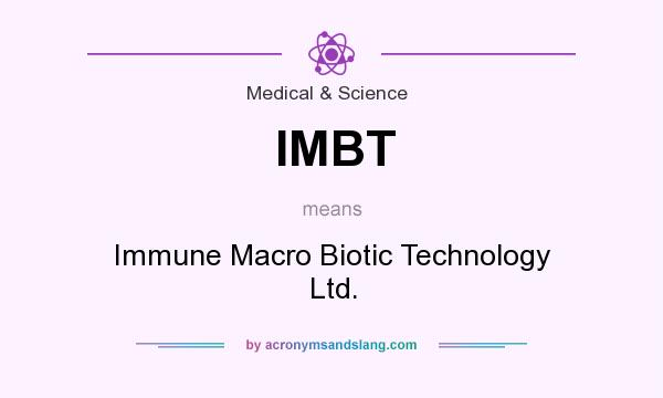 What does IMBT mean? It stands for Immune Macro Biotic Technology Ltd.