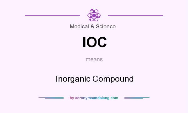 What does IOC mean? It stands for Inorganic Compound