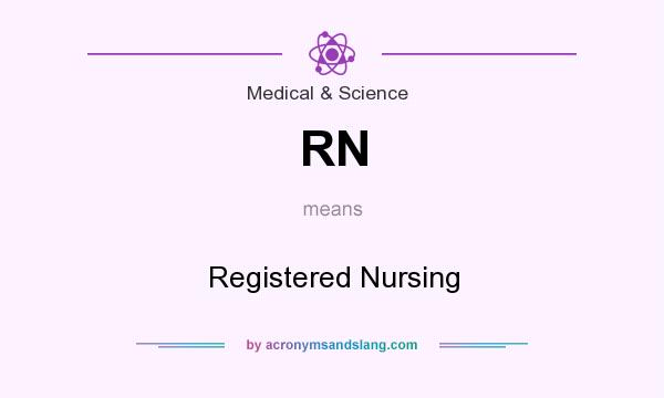 What does RN mean? It stands for Registered Nursing