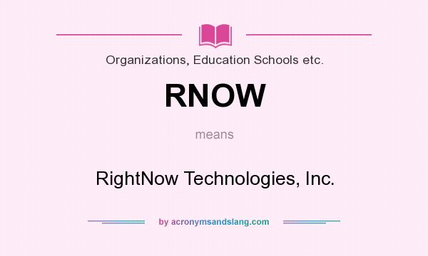 What does RNOW mean? It stands for RightNow Technologies, Inc.